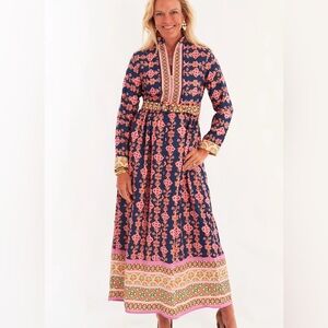 Ck Bradley LANE DRESS - SERENDIPITY BLUE MULTI Pink and Blue Maxi Dress NWT